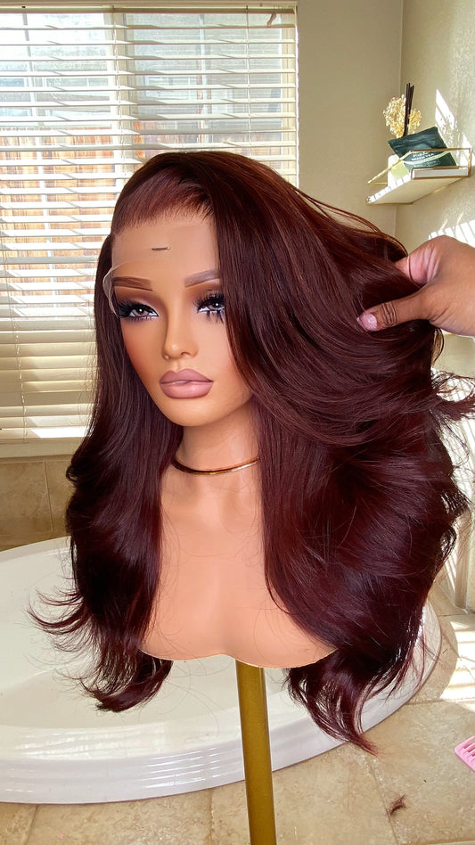 Danicia (Deep Auburn Red) Lace Wig | RTS - Cambodian Hair Freak LLC 