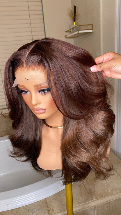Danicia (Chocolate Brown) Lace Wig | RTS - Cambodian Hair Freak LLC 