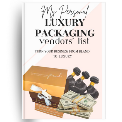 My PERSONAL Luxury Packaging Vendor's List